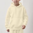 thumbnail image 2 of Splozh Toddler Hooded Sweatshirt Boys Sweatshirt Solid Color Comfortable Fashionable Hooded Sweatshirt Toddler Clothing,Light Yellow,7-8 Years, 2 of 9