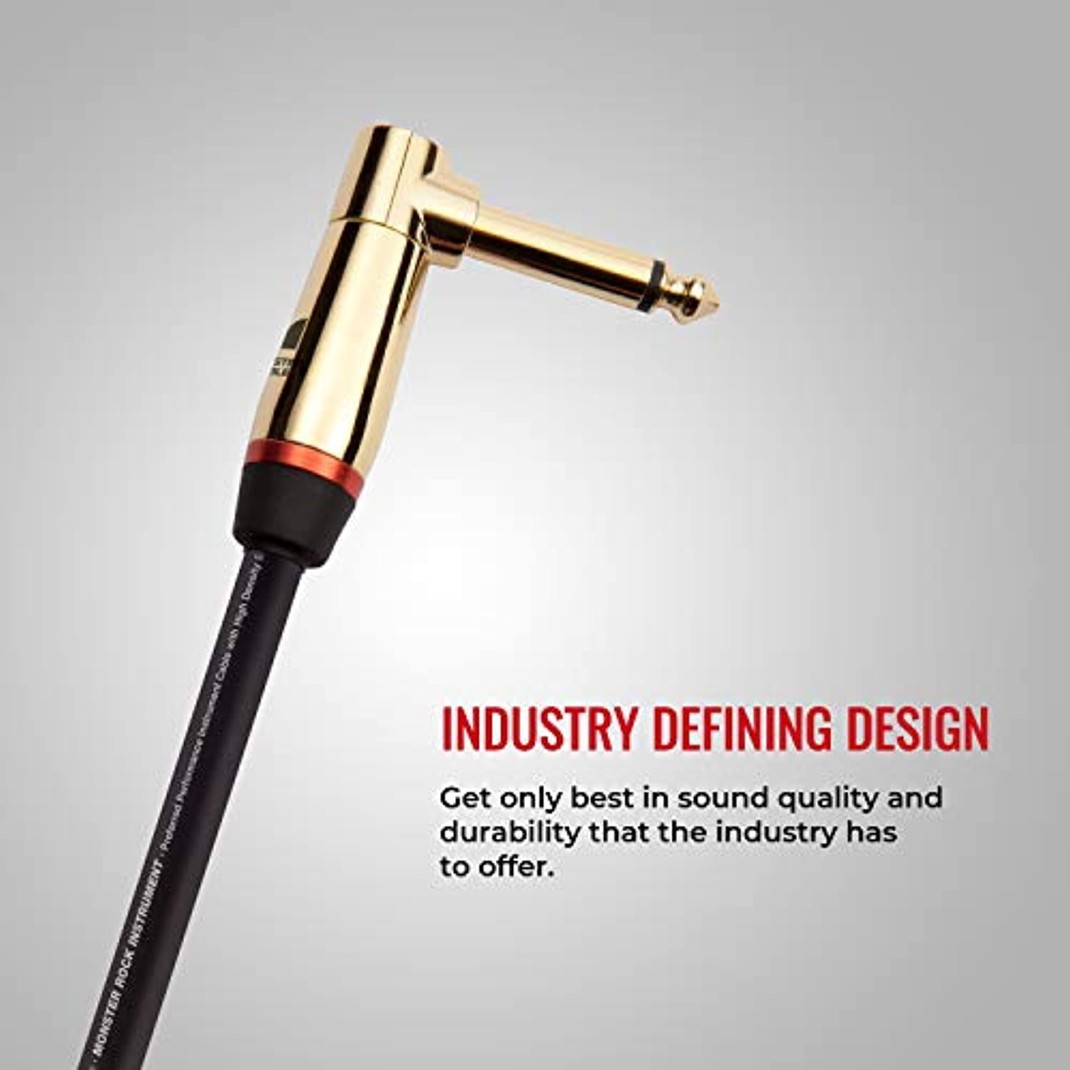 Monster 600536-00 Prolink Rock 1/4" Instrument Cable. 8 in - Right Angle to Right Angle