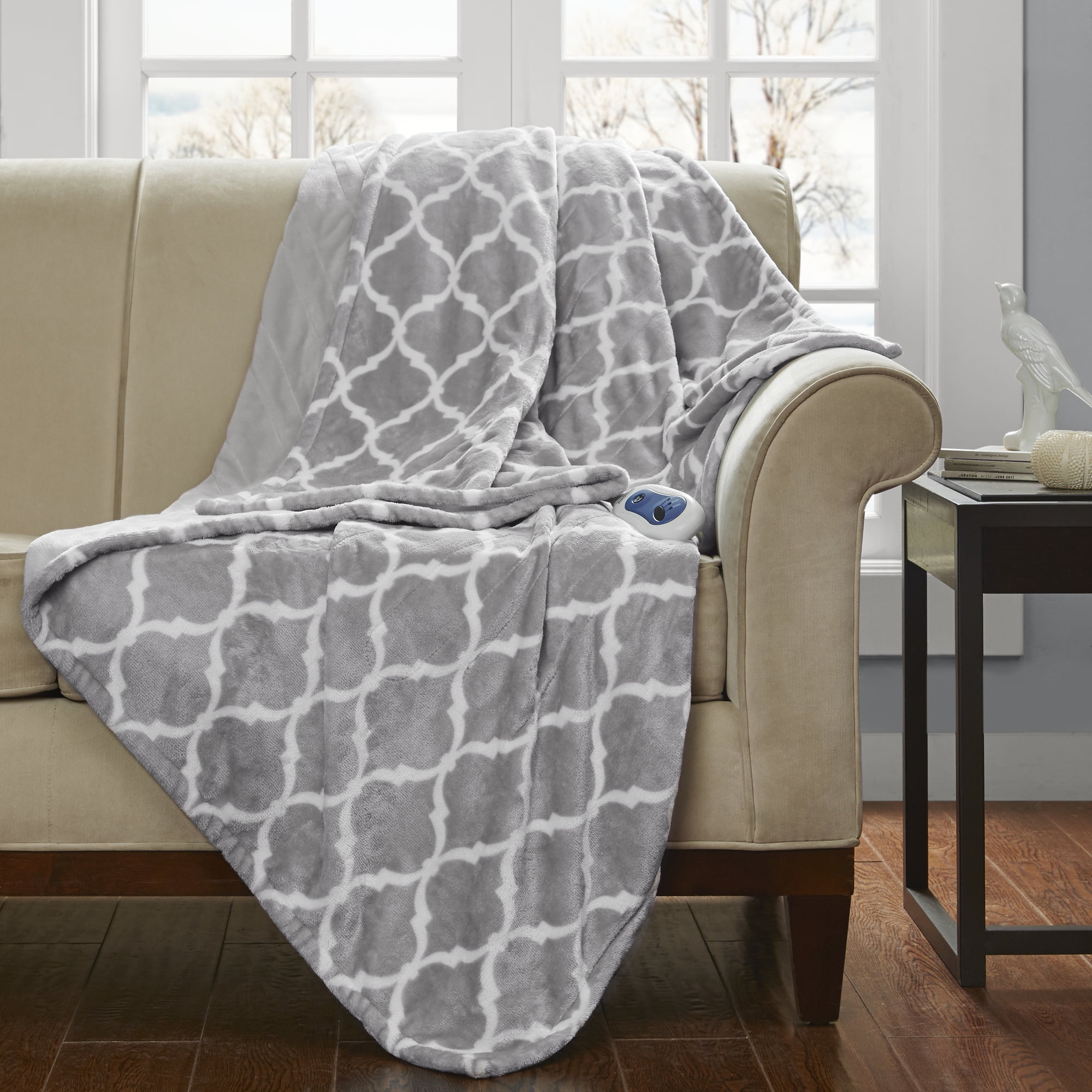 Beautyrest Grey Heated Throw Blanket Oversized Liberia Ubuy