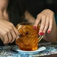 thumbnail image 4 of Face Design Clear Glass Cup Decorative Drinking Glassware for Home Kitchen Living Room, 4 of 5