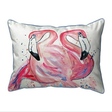 Betsy Drake SN636 11 x 14 in. Betsys Flamingos Small Outdoor & Indoor Pillow