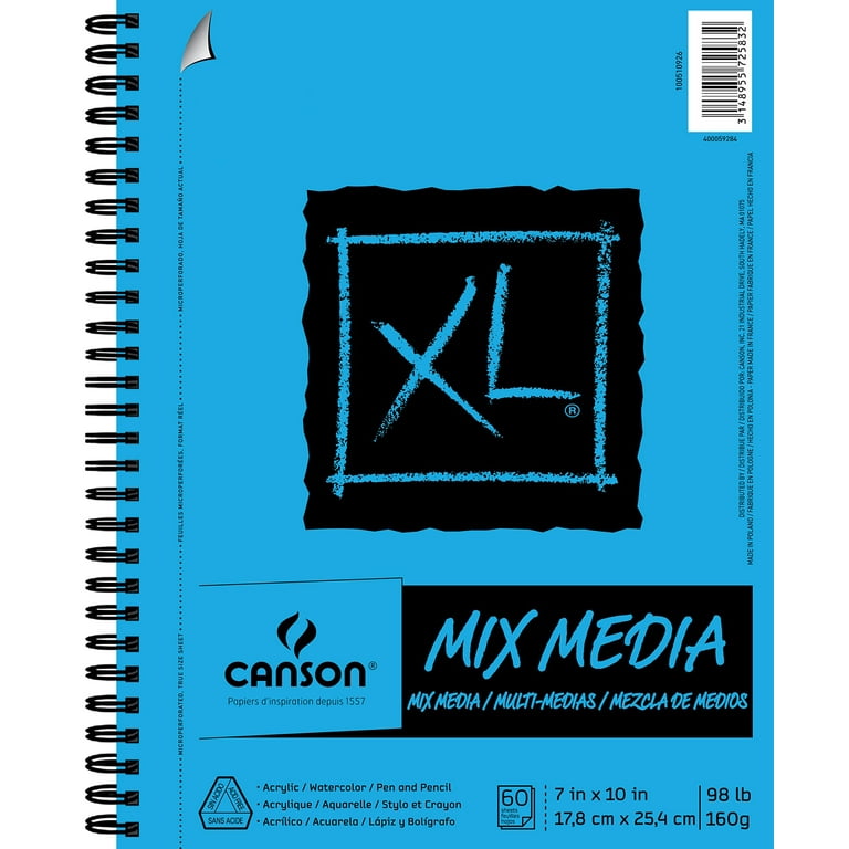  Canson XL Series Mixed Media Pad, Rough Texture, Side Wire,  7x10 inches, 50 Sheets – Heavyweight Art Paper for Watercolor, Gouache,  Marker, Painting, Drawing, Sketching : Arts, Crafts & Sewing