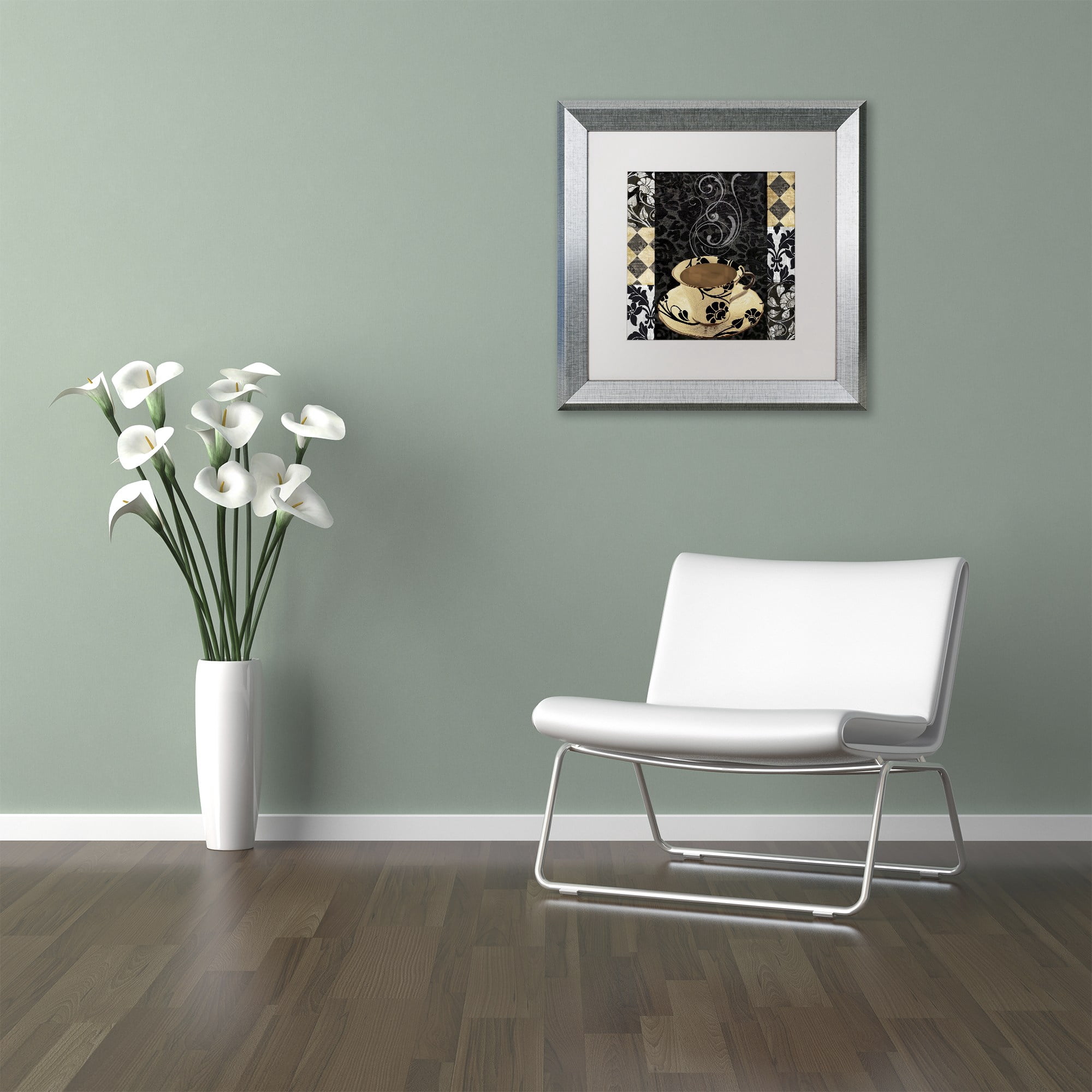 Trademark Fine Art "Cafe Noir VI" Canvas Art by Color Bakery White Matte, Silver Frame