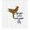 thumbnail image 3 of Ambesonne Saying Shower Curtain, Let Your Soul and Fly, 69"Wx84"L, Charcoal Grey and White, 3 of 3