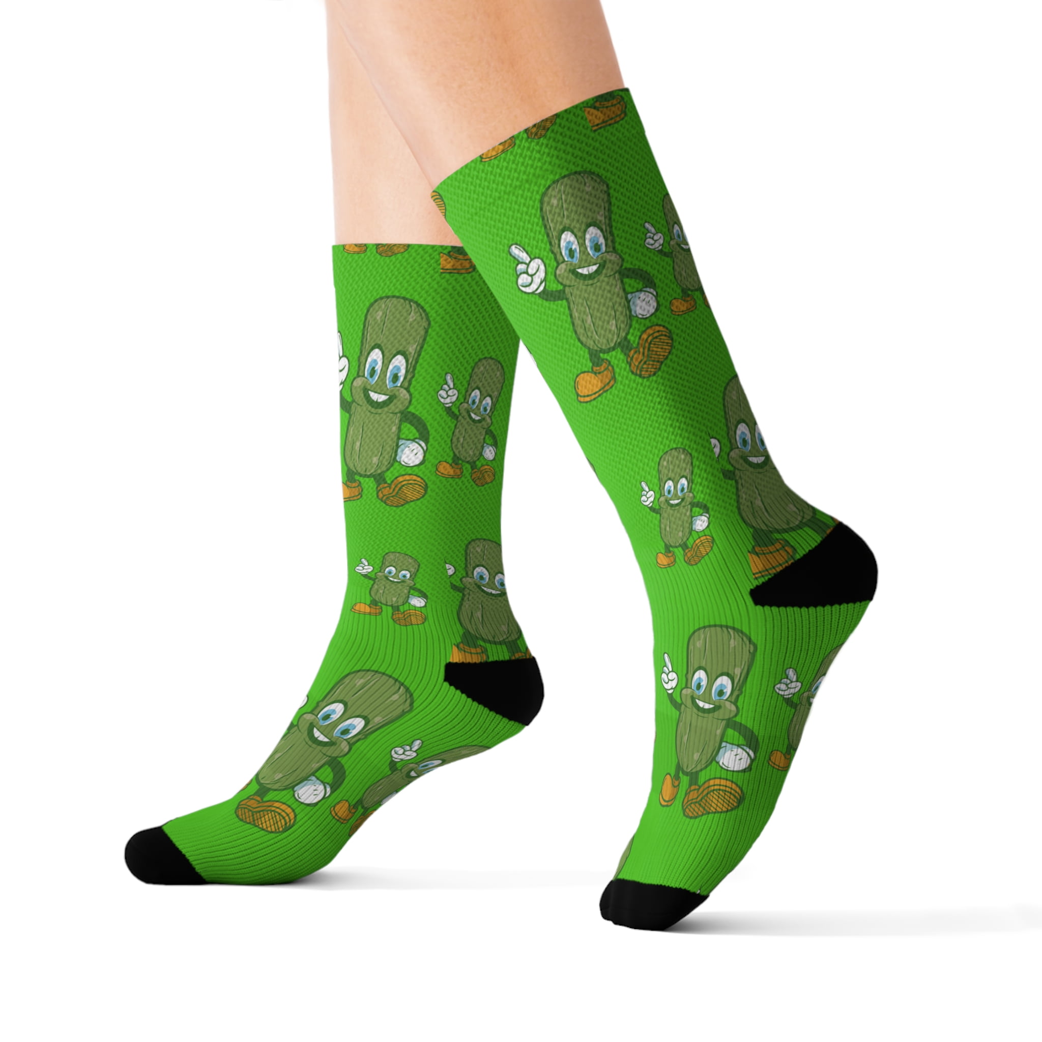 Petey Pickle Pal Socks, Funny Tall Tube Socks, Green, Small