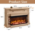 thumbnail image 5 of MIDOQIN 3-Sided Glass Electric Fireplace TV Stand for TVs up to 65'', 52'' Fireplace with Mantel, 36'' Tall Highboy Farmhouse Entertainment Center with Storage for Living Room, 5 of 7