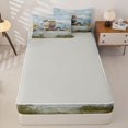 thumbnail image 4 of Homewish Summer Beach Camp Zipper Full Size Comforter Sets with Fitted Sheet and 2 Pillowcases for Kids, RV Camping Car Zipper Bedding Set, Gray Reversible, 4 Pieces, 4 of 6