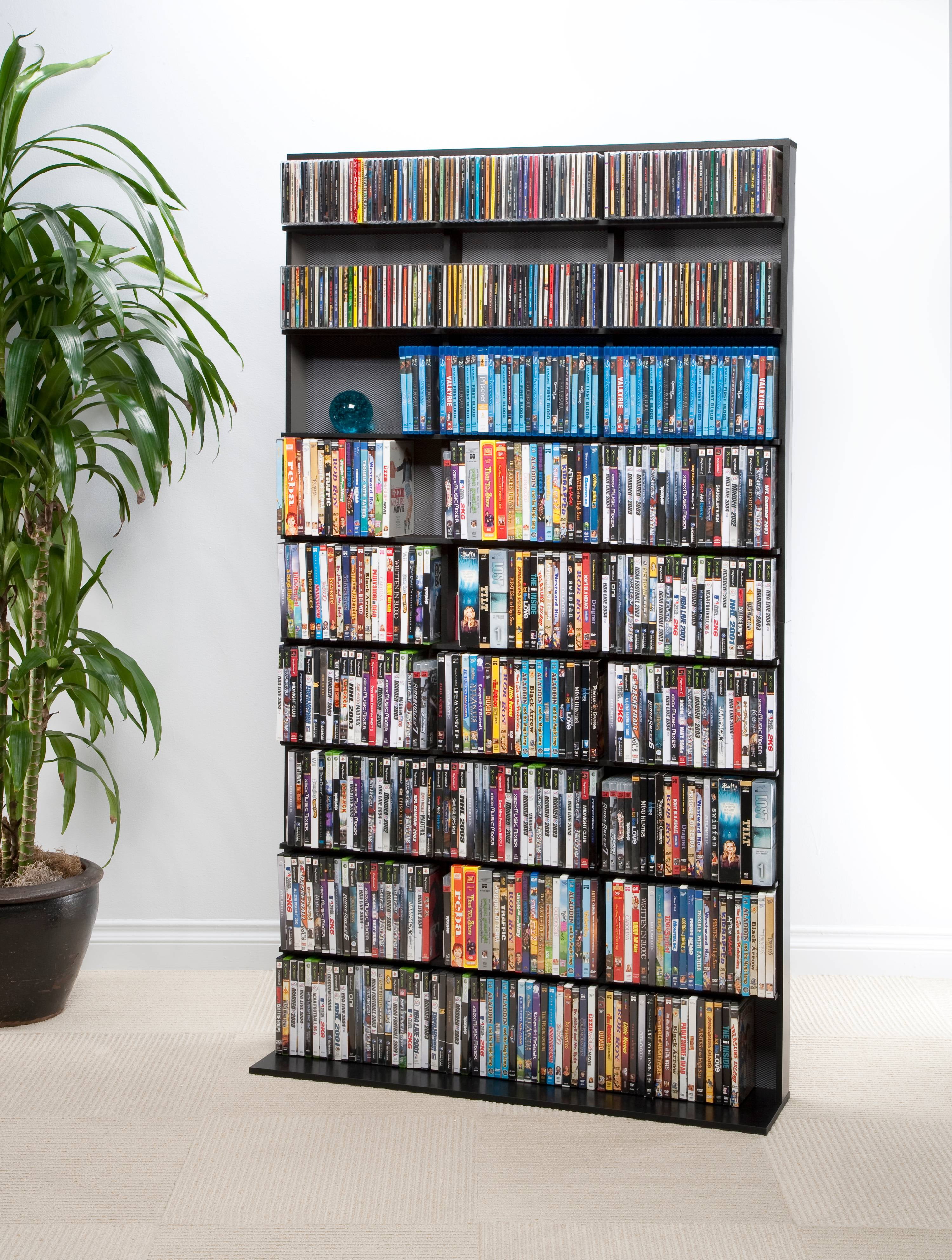 Atlantic 71 Elite Media Tower Storage Wall Shelf 528 Dvds 837