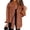 Brown #16, variant on Denim Jacket for Women Oversized Button Down Frayed Hem Shacket lightweight Wash Lapel Long Sleeve Jean Jackets Coat L