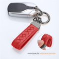 thumbnail image 2 of HAHDAXIA Genuine Leather Car Keychain with 2 Key Rings,Car Fob Key Keychain Holder with Anti-Lost D-Ring for Men Women, 2 of 6