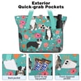 thumbnail image 2 of Tote Bag for Women - Australian Shepherd Dog and Flower Shoulder Bag - Large Utility Work Duffle Bag with Zipper Handbag for Travel, Work, Sprots, 2 of 5