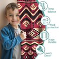 thumbnail image 3 of Blackout Kids Curtains,Red Geometric Striped Pattern Childrens Insulated Curtains Set Of 2,Bedroom Essentials,Toddler Room Decor 42x54in(106x137cm), 3 of 5