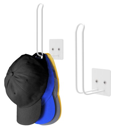 Durmmur 2 Pack Hat Racks for Baseball Caps, Hat Organizer for Baseball Cap, Hat Holder Hat Storage for Baseball Caps, Hat Hanger Strong Adhesive/Wall Drilled for Door,Bedroom,Closet(White) C33