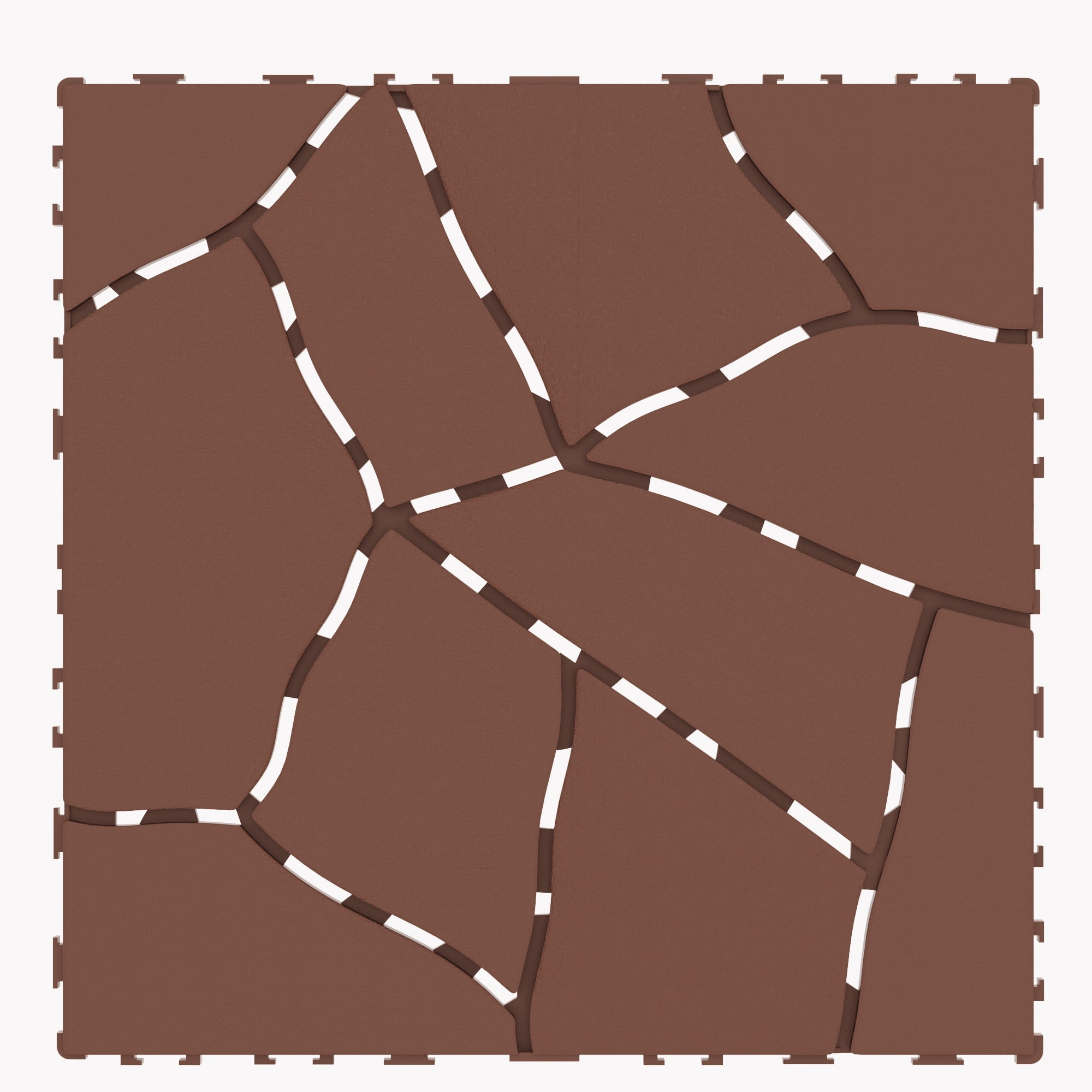 Miniyam 44 Pcs Interlocking Deck Tiles, 12" x 12", Polypropylene, for Outdoor, Patio Balcony, Brown