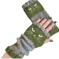 thumbnail image 2 of Women's Knitted Fingerless Gloves Warm Fashion Leaky Finger Casual Knitted Gloves, 2 of 6