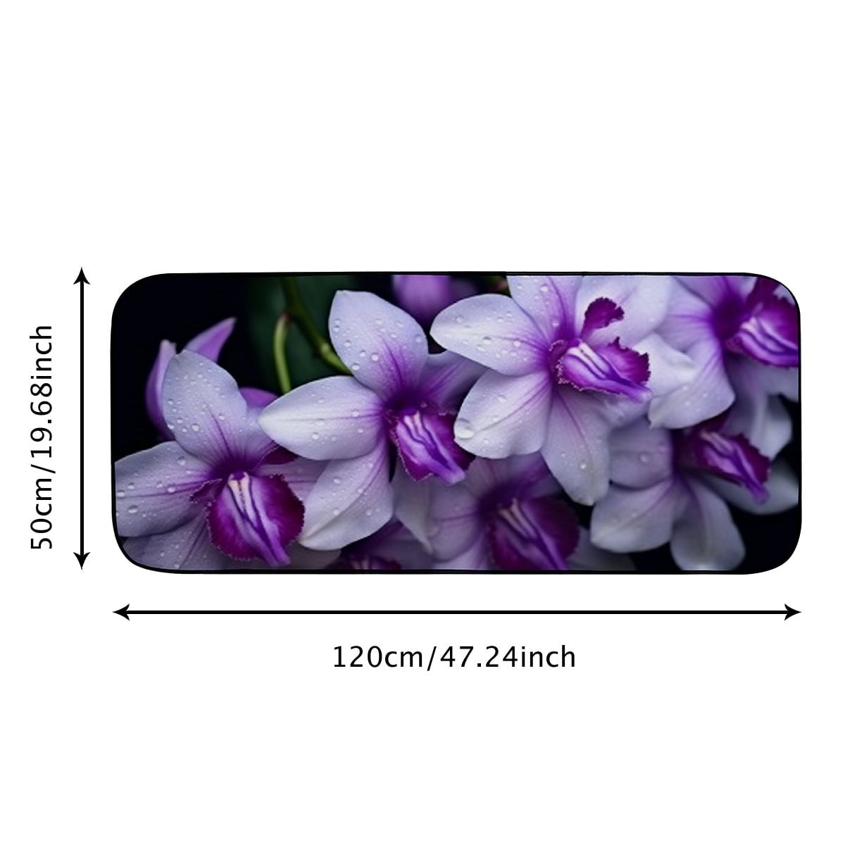 Qinduosi Decorative Door Mat, Door Mat with Non-Slip Rubber Backing, Easy Cleaning, Traps Dirt, for Entry, Patio, Garage - Orchid Purple Flowers Nature Tropical Beauty 19.68*47.24 in