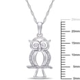 thumbnail image 2 of Everly Women's Diamond Accent 10k White Gold Owl Pendant with Chain, 2 of 9