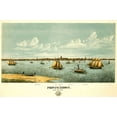 thumbnail image 2 of Vintage Maps 32x23 Black Ornate Wood Framed with Double Matting Museum Art Print Titled - Harbor with ships at Provincetown-Massachusetts 1877, 2 of 4