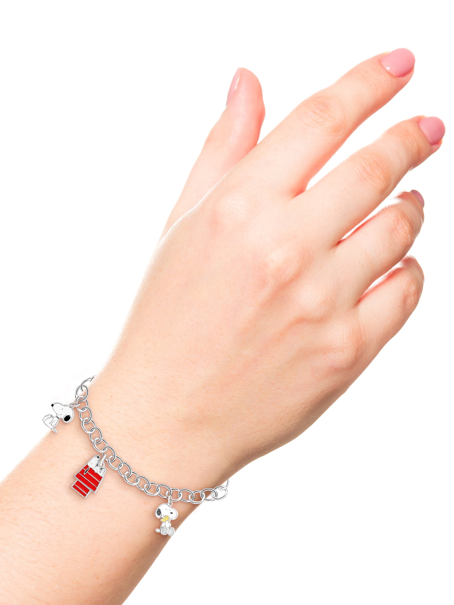 Peanuts Snoopy Charm Bracelet with Metal Charms, 7" + 1" Extension
