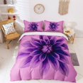 thumbnail image 1 of 3D púrpura floral funda de edredón juego de ropa de cama funda nórdica fundas de almohada 41, 1 of 5