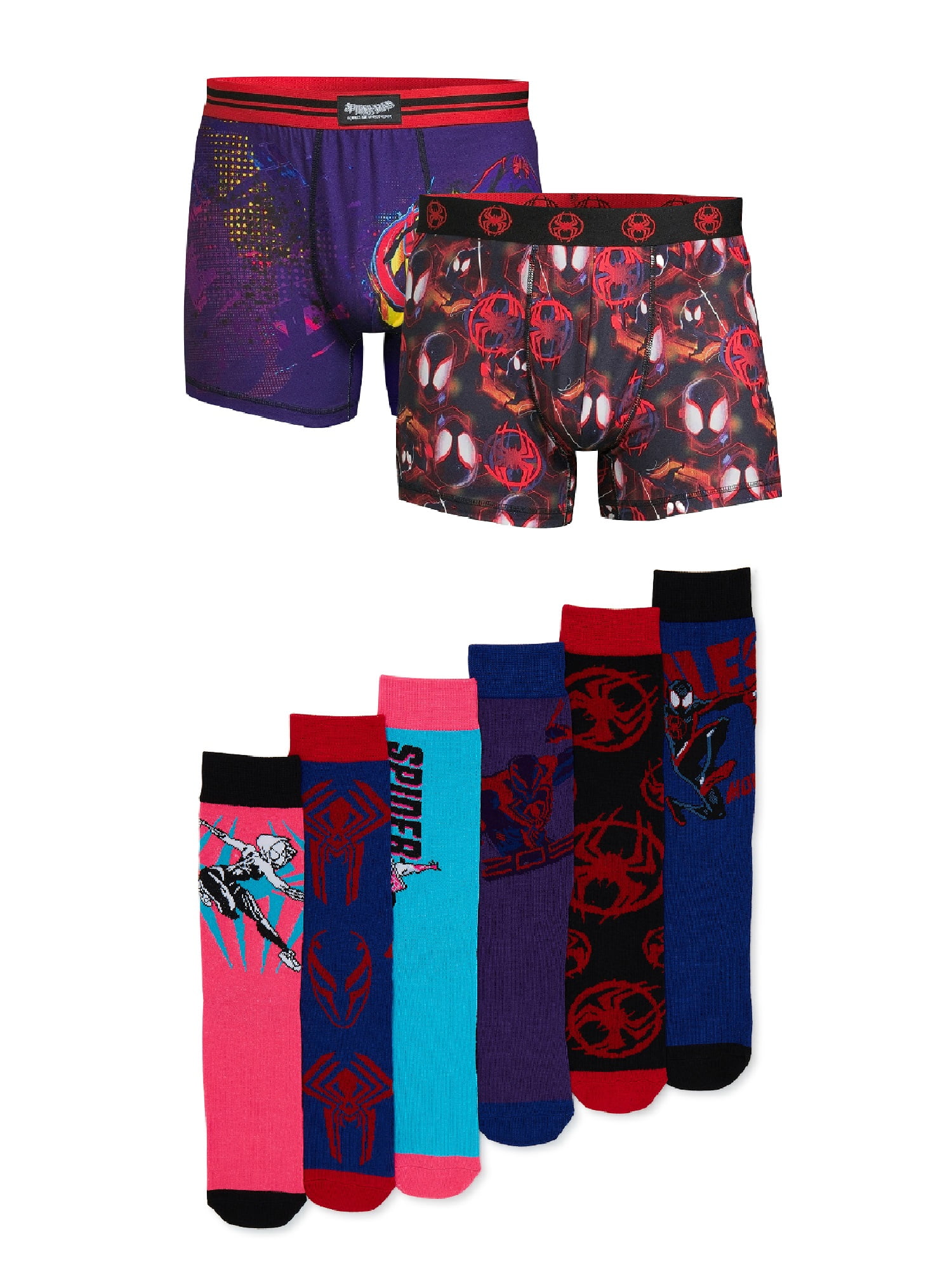 Men's Across the SpiderVerse SpiderMan Marvel Socks & Underwear Combo