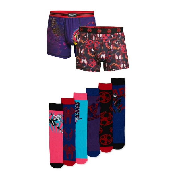 Men's Across the SpiderVerse SpiderMan Marvel Socks & Underwear Combo