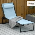 thumbnail image 2 of Folding Chaise Lounge Chair, Patio Sun Tanning Chair, Outdoor Chaise Lounger with 4-Position Reclining Back, Breathable Mesh Seat for Beach, Poolside, Yard, Baby Blue, 2 of 19