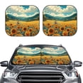 thumbnail image 2 of Wukai Field Style Bicycle Young Sunflower Print Windshield Sun Shade, Car Front Window Shades Sunshade Cover Sun Visor Shield Block Automotive Interior Protector Blocks UV Rays-Large, 2 of 6