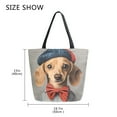 thumbnail image 5 of FORMRS Womens Canvas Tote Bag with Zipper Inner Pocket Shoulder Handbag, Yellow Dog Artist, 5 of 7