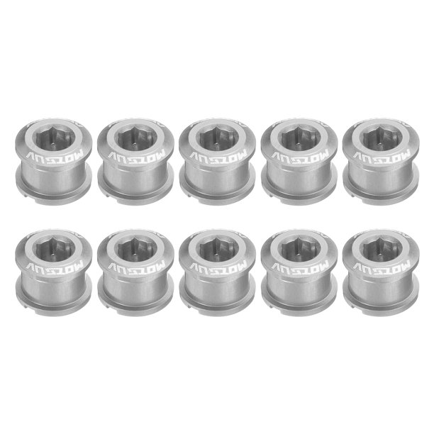 Uxcell 10pcs Tornillos de anillo de cadena individuales M8 de aleación de aluminio para bicicleta, plata
