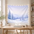 thumbnail image 5 of Snowy Pine Forest in Misty Mountains, Peaceful Watercolor for Nature Lovers, Winter Landscape Decor, Christmas Gift, Tapestry Wall Hanging for Bedroom and Living Room, 5 of 7