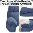 thumbnail image 3 of Reading Pillow for Bed with High Arm Rests,Back Support Pillow for Sitting Up in Bed with Shredded Memory Foam for Reading, TV, Gaming or Relaxing on Floor（Dark Blue, Small）, 3 of 12