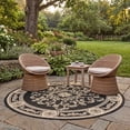 thumbnail image 3 of Safavieh Courtyard Cynthia Oriental Indoor/Outdoor Area Rug, Black/Sand, 7'10" x 7'10" Round, 3 of 10