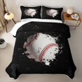 thumbnail image 2 of Erosebridal Splatter Baseball Quilt Full, Eat Sleep Sports Icon Full Bedspread Sets for Boys and Girls, 3pcs, 2 of 7