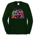 thumbnail image 2 of Cute and Colorful Pomeranian Dog Animal Lover Mens Long Sleeve Shirt, Forest Green, 2XL, 2 of 3