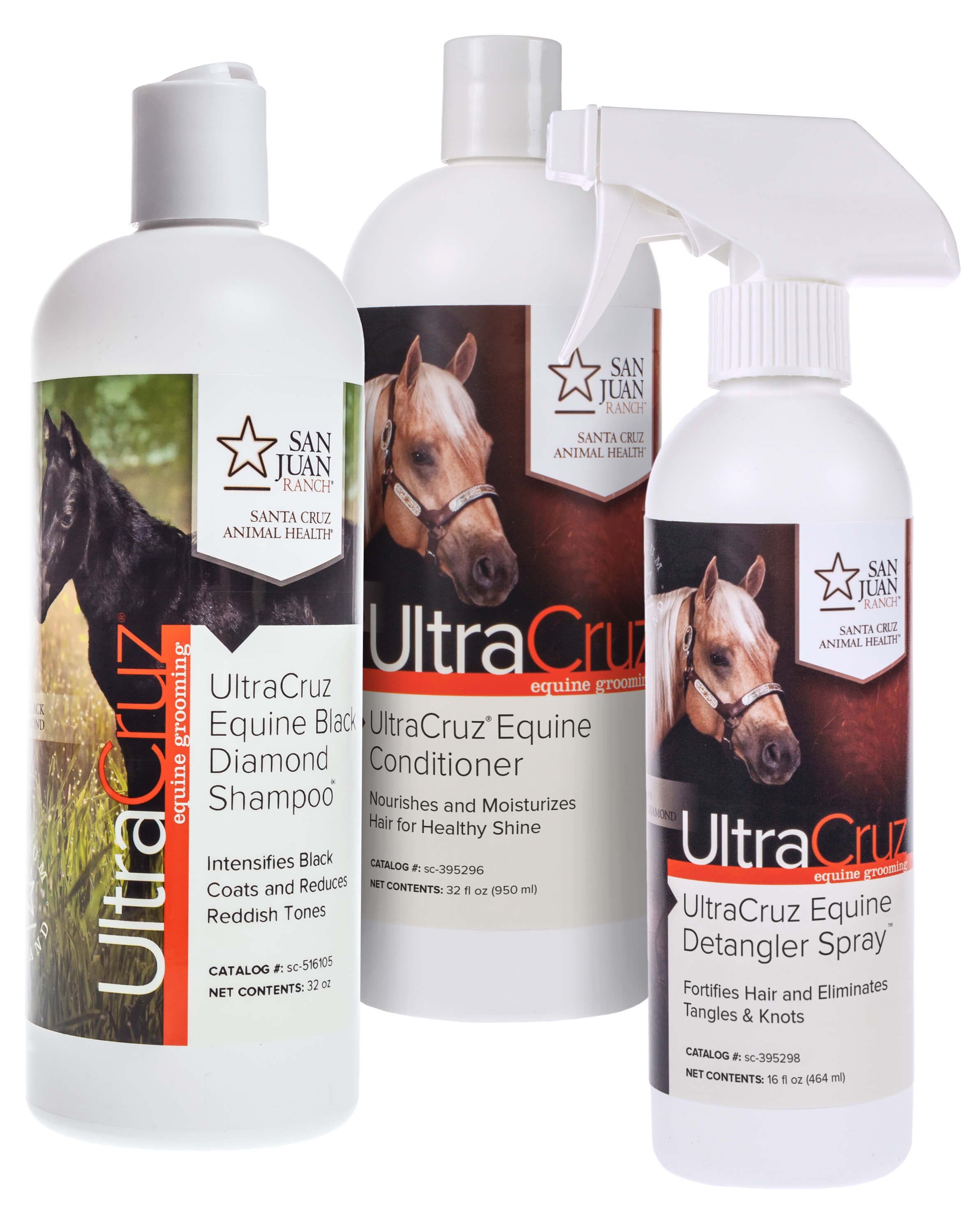 UltraCruz Equine Black Diamond Horse Shampoo & Conditioner Bundle, 32