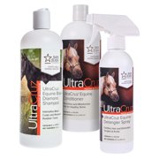 UltraCruz Equine Black Diamond Horse Shampoo & Conditioner Bundle, 32 oz Each with 16 oz Detangler