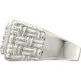 thumbnail image 3 of Sterling Silver Rhodium-Plated Men's Cz Ring (Size 10) Made In China qr1284-10, 3 of 5