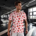 thumbnail image 3 of Wukai Strawberry Print Men's Short-Sleeved Mesh T-Shirt,Quick-Dry Short Sleeve Workout T-Shirt-, 3 of 8