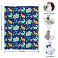 thumbnail image 4 of DarkBlue Cartoon Dinosaurs Pattern Blanket,Comfortable Soft Flannel Throw Blanket,All Season,Warm Lightweight Blankets for Sofa Bed Couch Living Room Chair,30"x40", 4 of 4