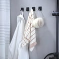 thumbnail image 4 of Adhesive Towel Hooks - 8 Pack Towel Hooks for Hanging Robes Coat Hooks Stick on Wall Hooks Stainless Steel, Matte Black, 4 of 5