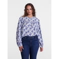 thumbnail image 3 of Scenario Women's and Women's Plus Quilted Detail Long Sleeve Top, Sizes XS-4X, 3 of 7
