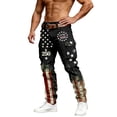 thumbnail image 3 of XINPING Men's Athletic Fit Trousers for 250 Anniversary American Flag Print Cargo Pants Loose Fit Multi Pockets Elastic Waist Independence Day Daily Wear, 3 of 3
