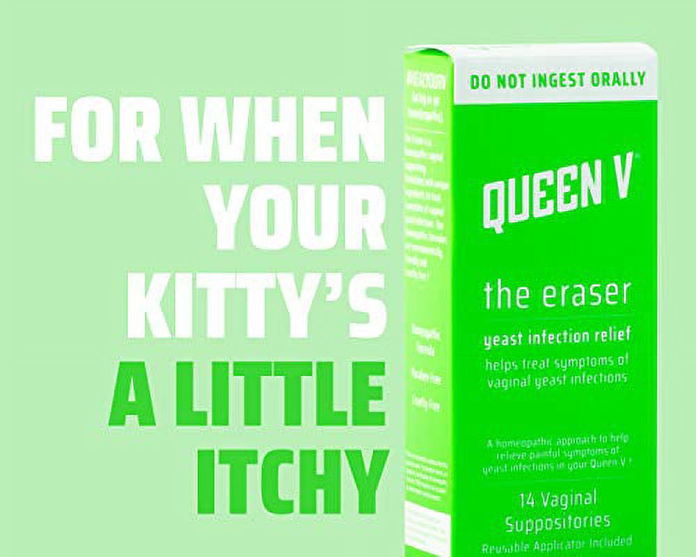 Queen V The Eraser, Natural Alternative Yeast Infection Treatment, 14 Vaginal Suppositories - image 4 of 8