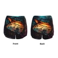 thumbnail image 3 of Balery Underwater Treasure Chest Pantalones cortos deportivos para mujer con forro y dos bolsillos, elásticos, para entrenamiento, gimnasio, yoga-XX-Large, 3 of 7