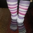 thumbnail image 6 of Sierra Socks Girls' Lambswool Striped Knee High Leg Warmers, Warm & Stylish for Winter, One Size, 6 of 20