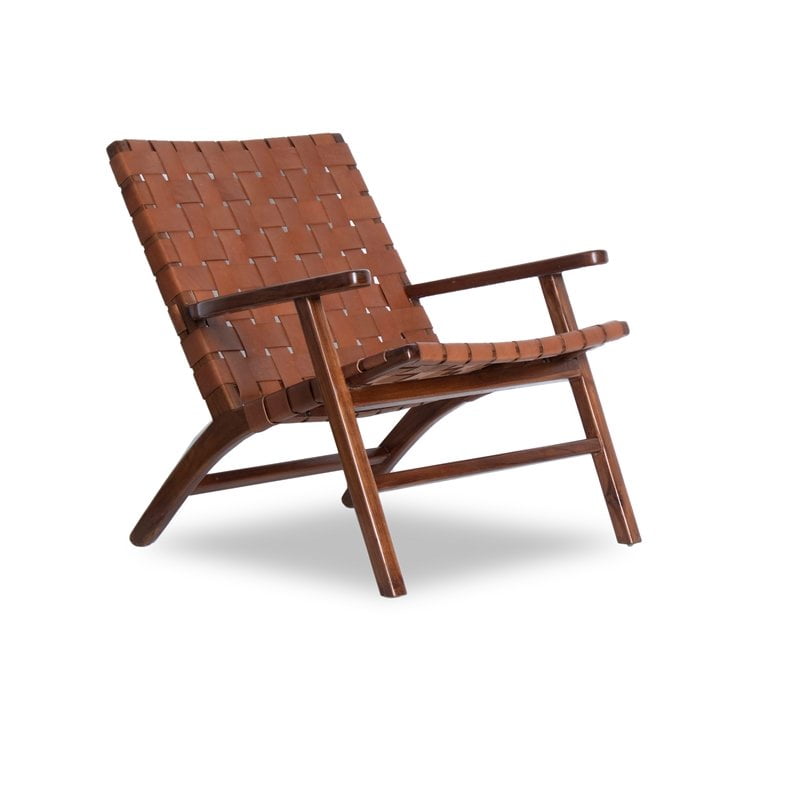 Mid Century Modern Larisa Cognac Tan Accent Chair Walmart Com Walmart Com