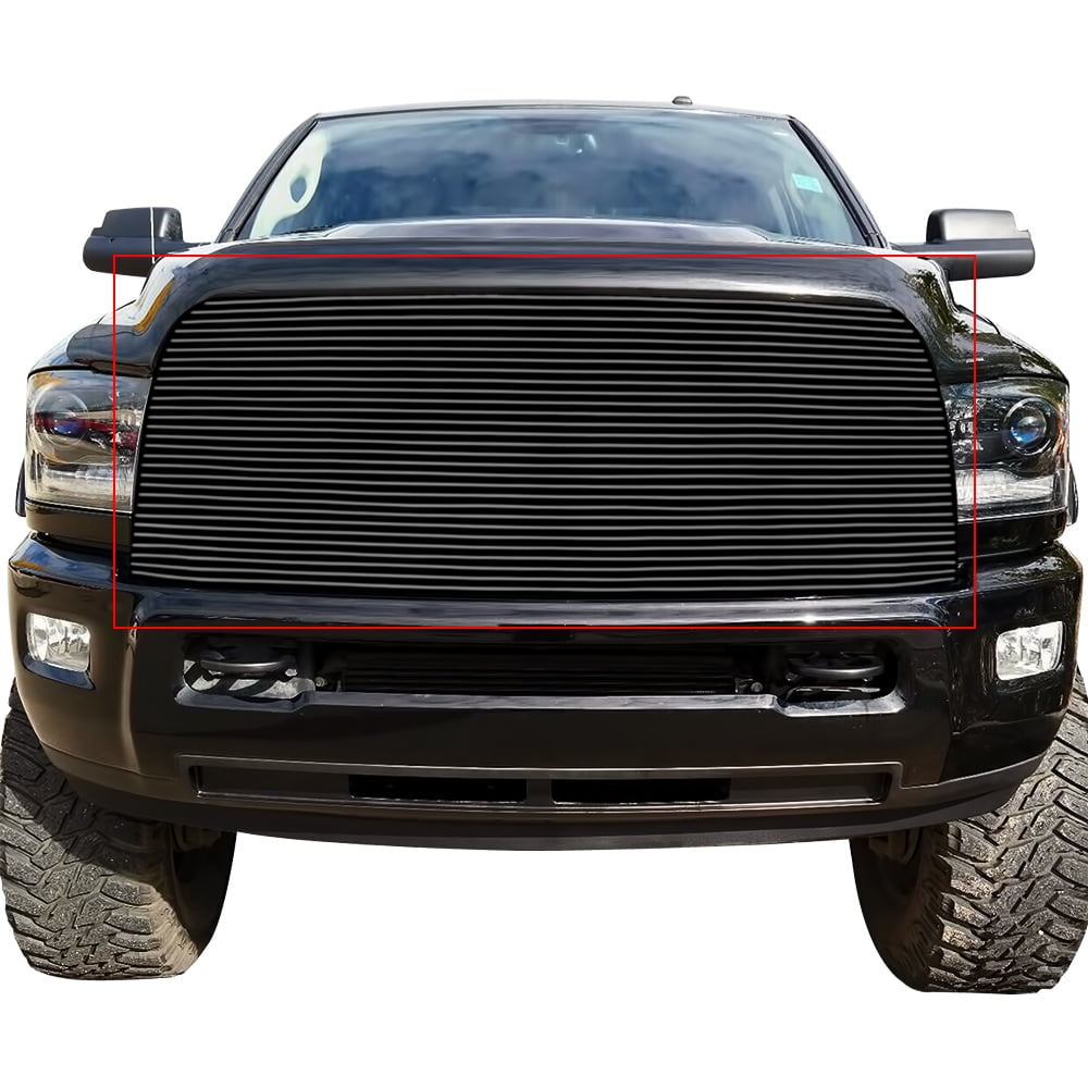 Compatible with 20132018 Ram 2500 3500 Main Upper Black Billet Grille