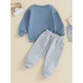 thumbnail image 4 of Wassery Baby Boys Fall Outfits Clothes 6M 12M 18M 24M 3T Kids Boys Long Sleeve Letter Print Sweatshirt and Long Pants 2PCS Casual Autumn Clothing for Toddler Boys, 4 of 9