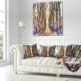 thumbnail image 3 of Designart Trees and Road Nature Watercolor - Landscape Printed Throw Pillow - 16x16, 3 of 5